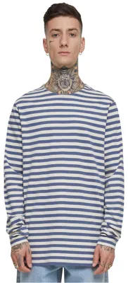 Produktbild von Urban Classics Herren Regular Stripe LS – Langarm T-Shirt im Regular Fit aus Bau