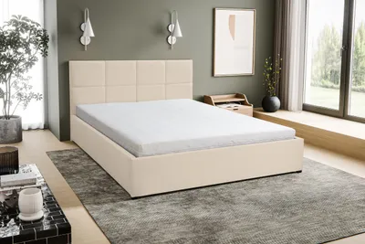 Produktbild von VENASI BETTY Polsterbett 180x200 Doppelbett mit Bettkasten und Lattenrost BEIGE