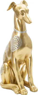 Zdjęcie produktu dla o Ferretti statuetka psa Sit Dog 19,8x10x29 cm złoty srebrny