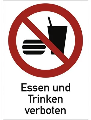 Produktbild von Dreifke® Aufkleber Essen und Trinken verboten ISO 7010, Kombischild, Folie, 1...