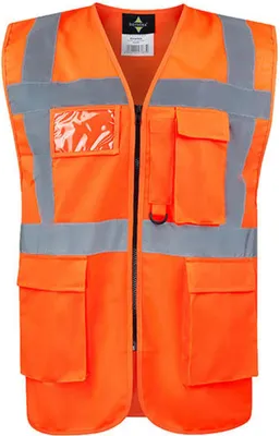 Produktbild von Korntex KXCMF | Comfort Executive Multifunctional Safety Vest Hamburg - Farbe: Orange - Größe: M