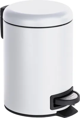 Produktbild von Wenko Leman Kosmetikeimer, Weiß, 3L, rund, mit Inneneimer, aus Stahl & Polypropylen, 2-teilig, 652g, für Bad, WC, Büro, Küche