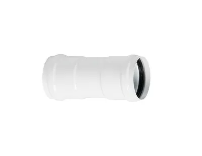 Produktbild von F/F-Verbindungsstück, weiß emaillierte Aluminiumhülse - Durchmesser 60 mm