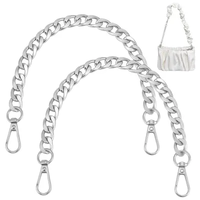 2er-Pack Handtaschen-Verlängerungsketten, silber, 21 cm, Aluminium