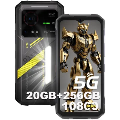 Produktbild von HOTWAV Hyper 7 Outdoor Handy 5G 20GB+256GB 6" FHD+ 120Hz Android 14 Outdoor Smartphone mit Campinglicht 10800mAh/33W 64MP+32MP, WiFi 6/NFC/OTG, Orange