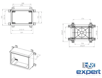 Zdjęcie produktu dla Obudowa szafki ściennej z serii Fleet, wymiary 350 x 250 x 150 mm, przezroczysta, czarna