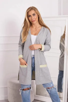 Productafbeelding van Kesi dames cardigan Cenusenda, grijs-geel, one size