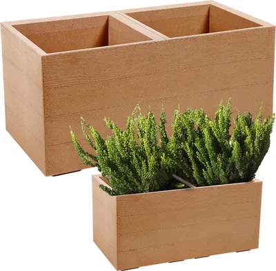 Produktbild von Lamela Blumentopf | Karo | 80cm | Naturholz
