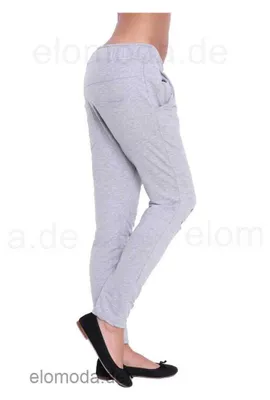 Produktbild von Damen Hose lässig mit Taschen in trendigen Farben, Grau Meliert S/M 36/38