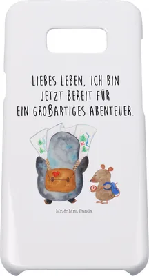Produktbild von Mr. & Mrs. Panda Samsung Galaxy S8 plus Handyhülle  Pinguin & Maus Wanderer - Weiß - Geschenk, Pinguine, Handy Case, Ausflug, Hülle, Cover, Wandern