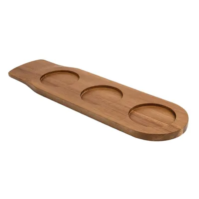 Produktbild von Olympia Servierbrett Akazienholz mit 3 Aussparungen 14 x 48cm