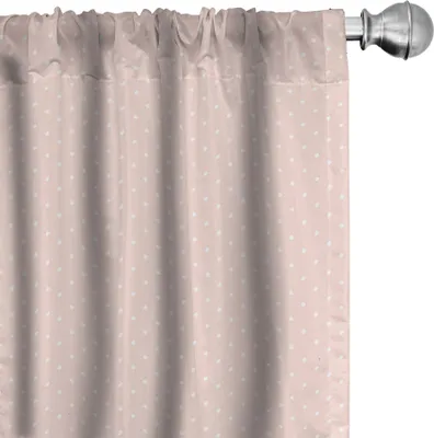 Image de ABAKUHAUS Rideaux à pois roses, voilages, motif répétitif à pois, fond uni et joli, 2 pièces 75 x 245 cm, rose pâle et blanc