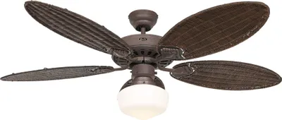 Zdjęcie produktu dla Wentylator sufitowy Classic Royal 132 cm Brązowy antyczny Rattan antyczne łopatki z oświetleniem