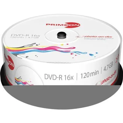 Produktbild von Primeon 2761205, 4,7 GB, DVD-R, 25 Stück(e), 16x, Tortenschachtel