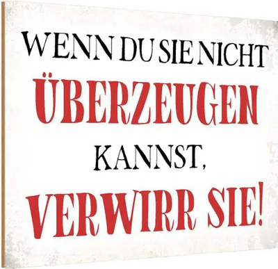 Produktbild von vianmo Holzschild 12x18 cm wenn du sie nicht überzeugen Dekoration