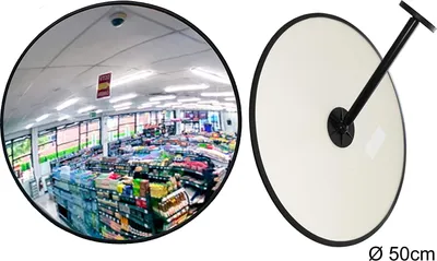 Produktbild von Professioneller Beobachtungsspiegel Überwachungsspiegel Sicherheitsspiegel Kontrollspiegel, Konvexspiegel ohne lästiges Schrauben mehr beim Einstellen. Ø50cm