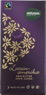 Produktbild von Schokolade Edelbitter 100% - Lateinamerika 80g 6er Pack