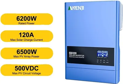 Immagine prodotto di Inverter ibrido, uscita onda sinusoidale pura, monitoraggio remoto WiFi, ANJ-6200W-48V-WIFI, 220-240V, 48V
