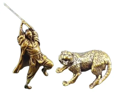 Produktbild von Bronzene Tigerfigur – Vintage-Tierfigur