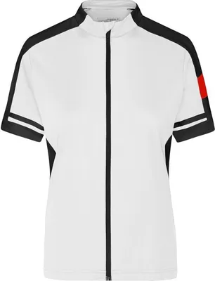 Produktbild von Ladies' Bike-T Full Zip Sportives Bike-Shirt white, Gr. XL