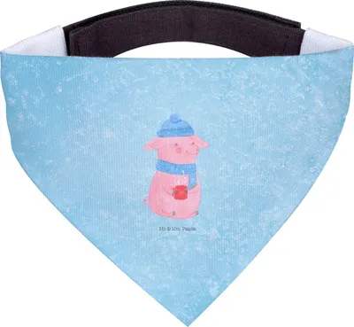 Produktbild von Mr. & Mrs. Panda Tuch Schweinchen Glühwein - Eisblau - Geschenk, Halstuch, Hundehalstuch, Hund, Spruch, Weihnachtsmarkt, Für Hunde, Weihnachten, Betrunken