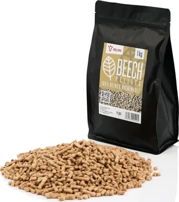 Zdjęcie produktu dla BBQ-Toro Pellet bukowy wykonany w 100% z drewna bukowego, 1 kg, pellet do grilla, pellet do wędzenia, drewno do pieca, buk