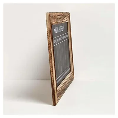 Produktbild von Wochenplaner Tafel abwischbar zum Aufhängen, 67 x 32 cm, Kreidetafel mit Holzrahmen, Wandtafel für Küche & Familie, Familienplaner, schwarz/natur