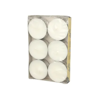 Produktbild von Papstar Maxi-Teelichte weiss 59mm x 24mm 6 Stück