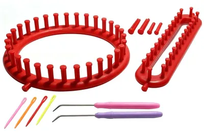 Strickrahmen-Set 2-teilig, rund 19 cm, rechteckig 26 cm