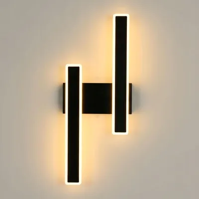 Produktbild von COMELY Schwarze lineare LED-Wandleuchte 32W 3600 lm, Warmweiß 3000K, für Wohnzimmer Schlafzimmer Flur Eingang