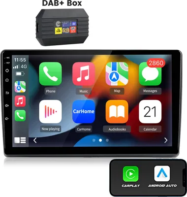 Zdjęcie produktu dla 9-calowe radio samochodowe 2+64 GB z CarPlay i Android Auto do modeli Fiat Ducato, Peugeot Boxer i Jumper (2007–2023) – nawigacja GPS, Wi-Fi, Bluetooth, FM, RDS, SWC, DAB+, DSP, 2 DIN, USB