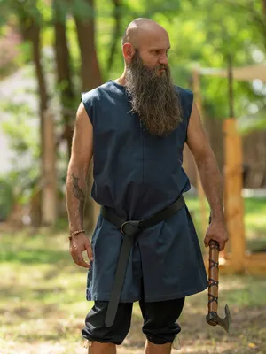 Produktbild von Schlichte Mittelalter Tunika ärmellos Blau "Viggo" M
