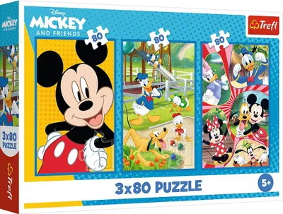 Image de Puzzle Mickey Mouse, 3 x 80 pièces, amusant pour tous les âges