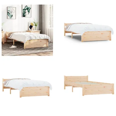 Produktbild von vidaXL Massivholzbett 90x200 cm - Bettrahmen - Bettgestell - Bett - Holzbettrahmen