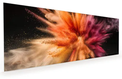 Produktbild von Küchenrückwand Spritzschutz Glas mit Motiv Farbenexplosion 40 x 40 cm