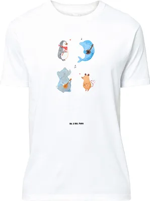 Produktbild von Mr. & Mrs. Panda Größe M T-Shirt Big Band - Weiß - Geschenk, Elefant, Maus, Lustige Sprüche, Shirt, Herren, Delfin, Musik, Pinguin, Tshirt, mit Spruch, Hund