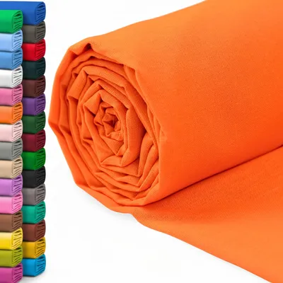 Productafbeelding van 100% Katoenen Stof - 150 cm Breed - Uni Katoen Meterware - Oranje - 0.5 Meter