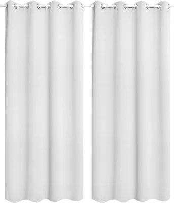 Produktbild von WOLTU Vorhang Gardinen Blickdicht Verdunkelungsvorhang mit Ösen, 130g/m² für Wohnzimmer Schlafzimmer 135x225cm, Weiß, (1 Stück)