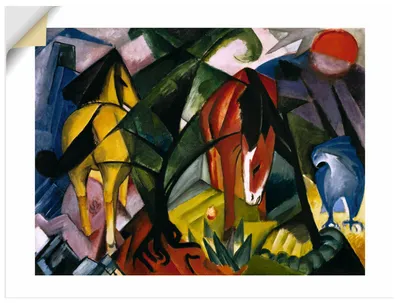 Produktbild von ARTland Wandbild, selbstklebend Pferde und Adler. 1912 Größe: 40x30 cm