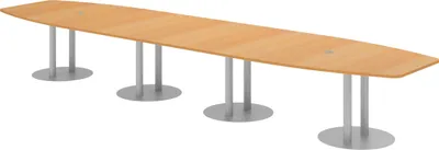 Produktbild von bümö Konferenztisch XXL KT52 - Nachbildung: Buche, tischfuss: Säule in Silber
