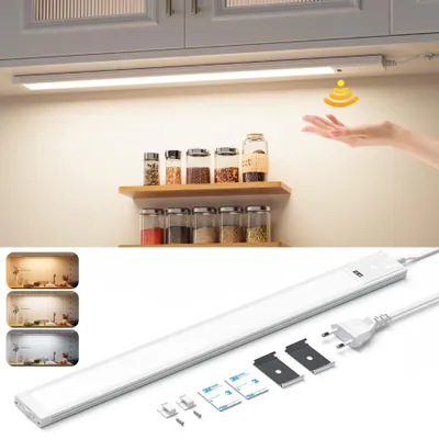 Productafbeelding van LED-lamp - Inbouwverlichting voor keukenkasten - 40,6 cm - 96 LED's - Bewegingssensor - Dimbaar - 3 kleurtemperaturen - Wit
