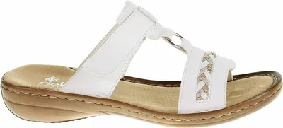 Produktbild von Rieker 60888 Damen Pantoletten Clogs Klettverschluss, Größe:40 EU, Farbe:Weiß