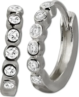 Produktbild von GoldDream silber weiß Creolen Zirkonia Damen 333 Weißgold Ohrringe GDO5628J