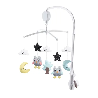 Produktbild von Chipolino Musik Mobile Wolken Melodien, Figuren abnehmbar, Aufzugsmechanismus grau