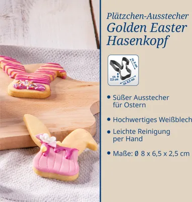 Produktbild von Dr. Oetker Ausstecher "Hasenkopf Knickohr", Silber, Zinnteller, 65 mm, 80 mm, 25 mm, 1 Stück(e)