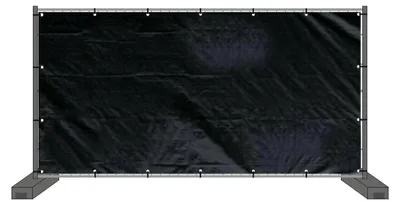 Produktbild von Bauzaunplane B1 schwer entflammbar Sichtschutzplane Zaunblende schwarz