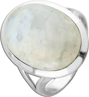 Produktbild von Mondstein Ring Silber 925 Regenbogen Natur Edelstein 19