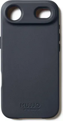 Image de Mujjo Full cuir coque iPhone Air – Bordure en cuir surélevée de 1mm – Acquiert une patine unique – Fabriqué à partir de peau de veau à grain fin - Gris