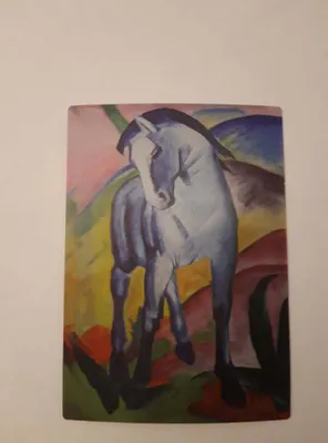Produktbild von 3 D Ansichtskarte Gemälde, Blaues Pferd, Franz Marc, Kunst Bild Postkarte Wackelkarte Hologrammkarte