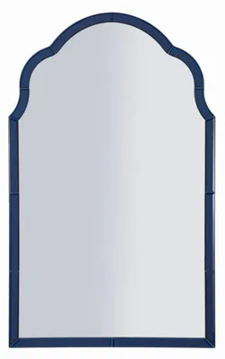 Zdjęcie produktu dla Lustro ścienne Tangeri w kształcie łuku z ramą z głębokoniebieskiego lustra 55x94 cm